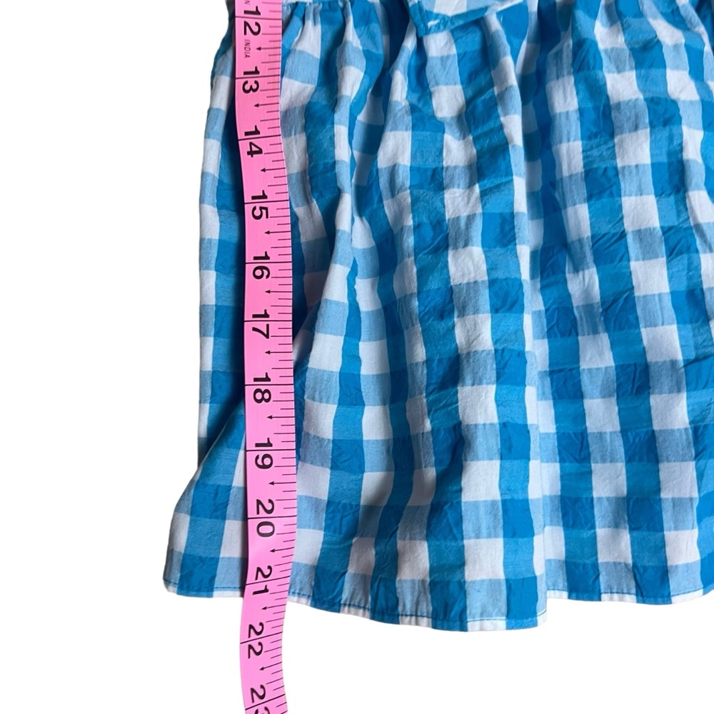 Lilly Pulitzer Sarafina Puff Sleeve Top Size 4 | Turquoise Oasis Crinkle Gingham - Picture 10 of 16